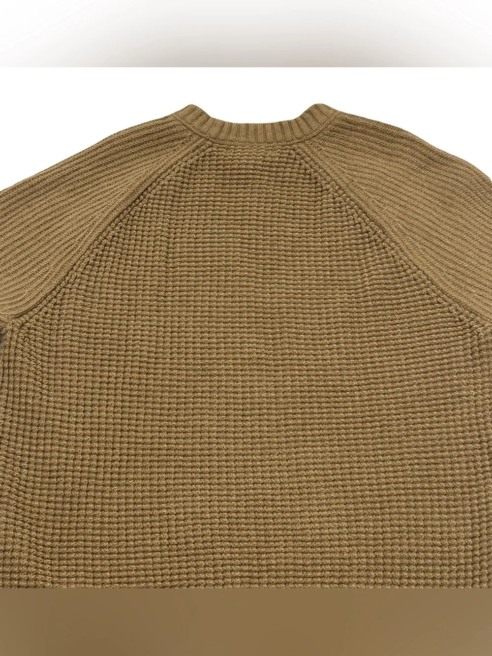 Banana Republic Mens XL Italian Yarn Wool Textured Knit Raglan Brown Sweater